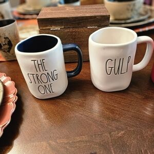 Rae Dunn Black and White Mug Set - The Strong One & Gulp